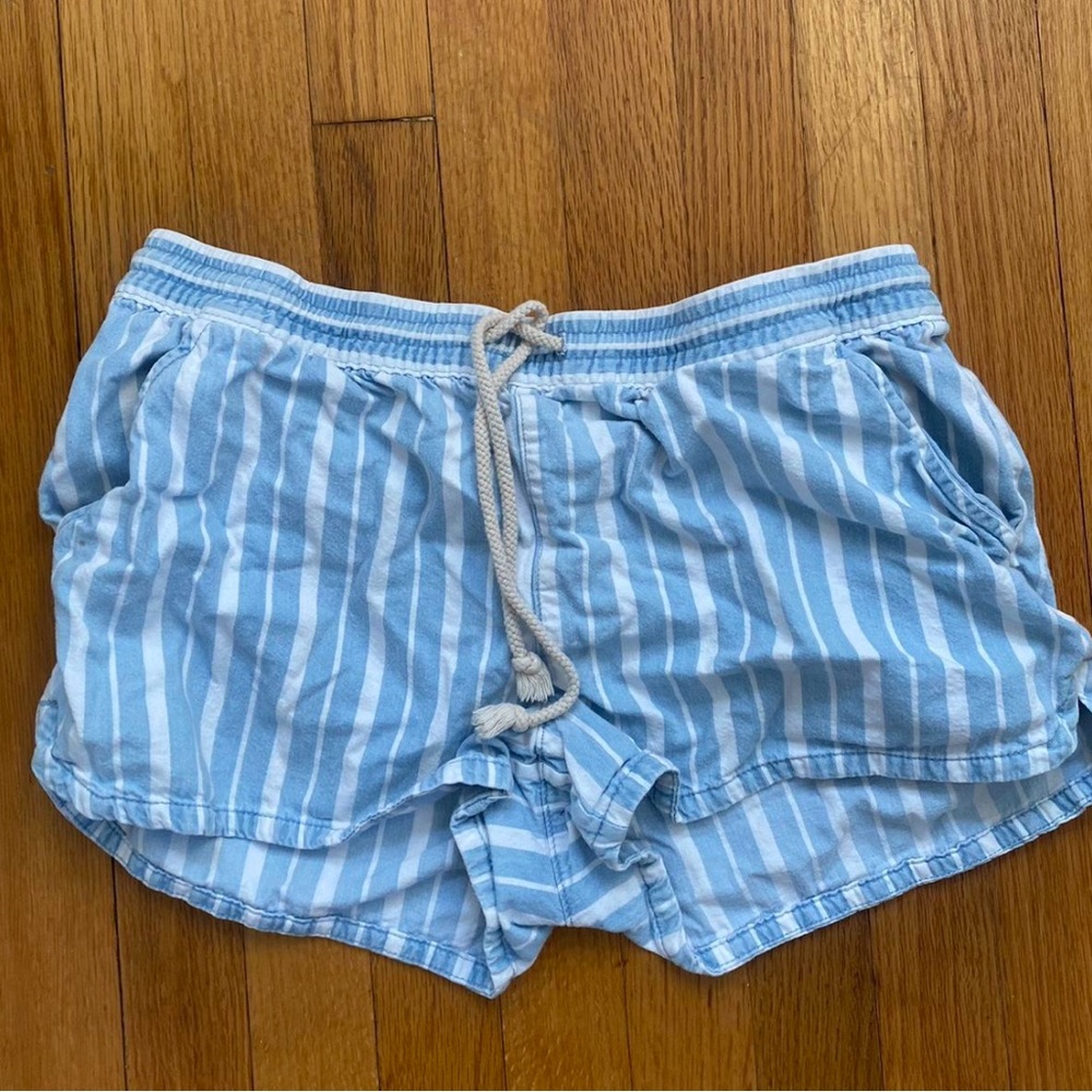 Aerie Blue and White Striped Shorts